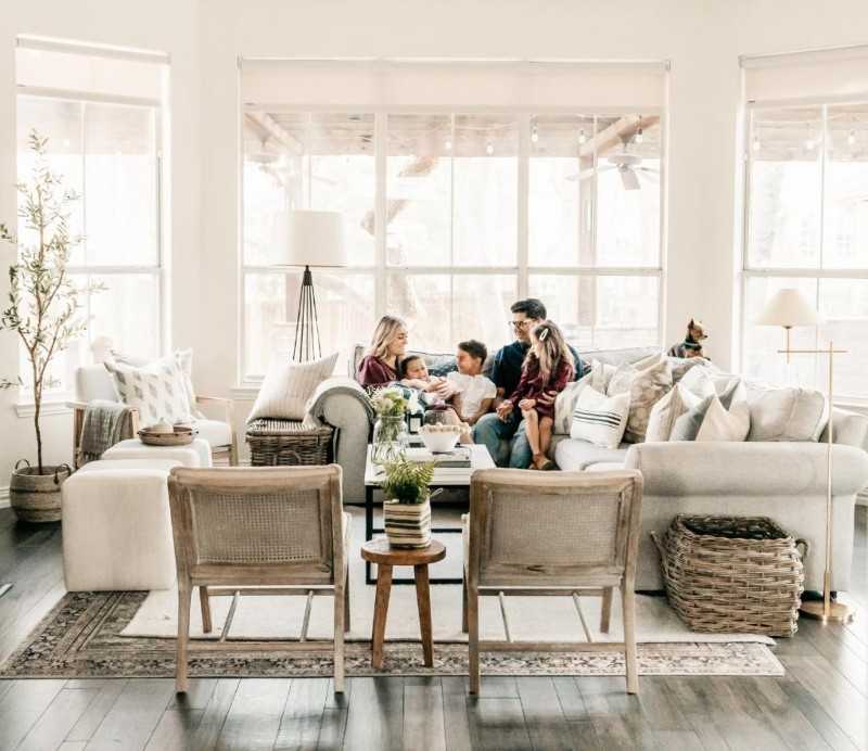 Home decor ideas showing a modern, clean, and comfortable living space with stylish furniture, warm lighting, and a welcoming atmosphere.
