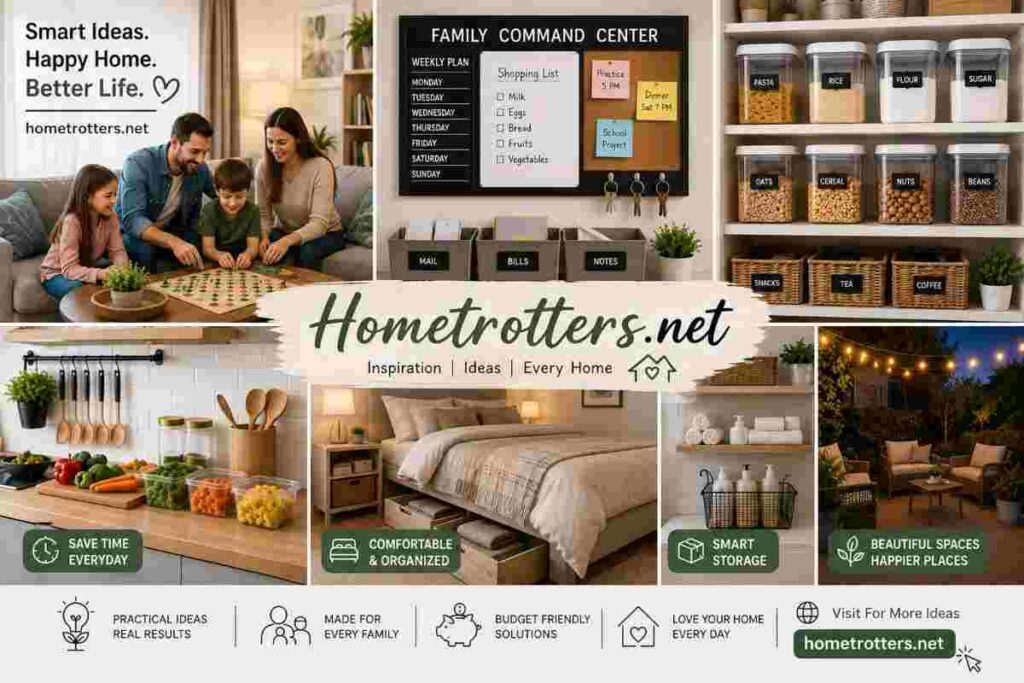 Family enjoying a comfortable home with smart storage and practical WhatUTalkingBout Family Hacks.